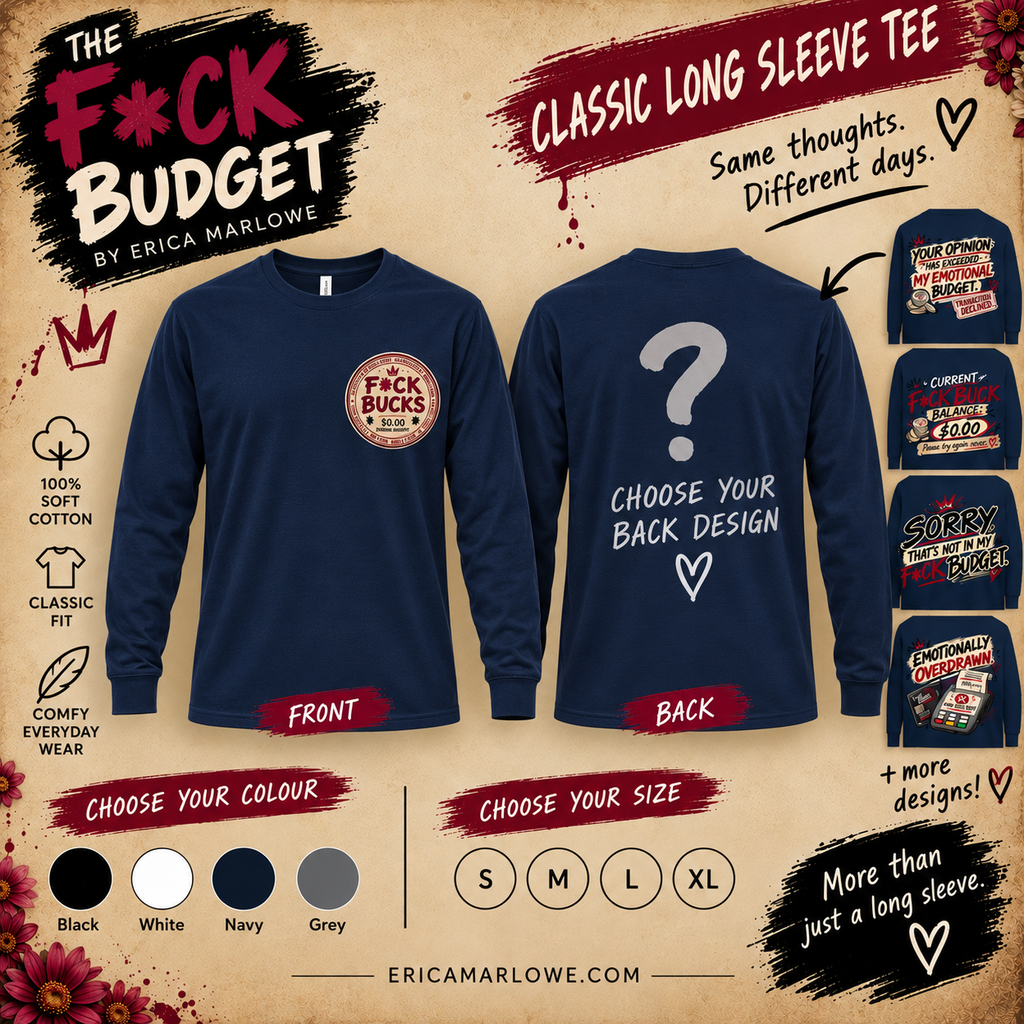 The F*ck Budget long sleeve T-shirt mock-up.