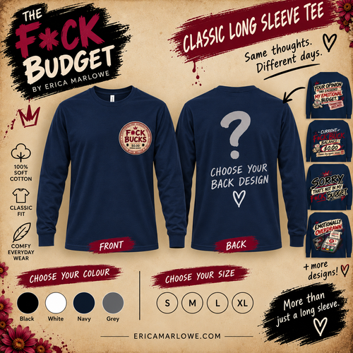 The F*ck Budget long sleeve T-shirt mock-up.